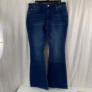 Flamingo Women's Zip Fly Mid Waist Bootcut Jeans in Blue Size 2XL(14/16) NWT